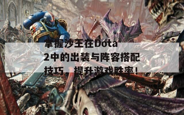 掌握沙王在Dota 2中的出装与阵容搭配技巧，提升游戏胜率！