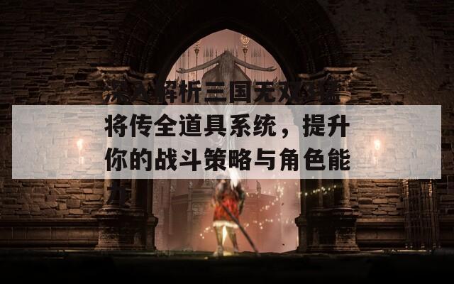 深入解析三国无双3猛将传全道具系统，提升你的战斗策略与角色能力