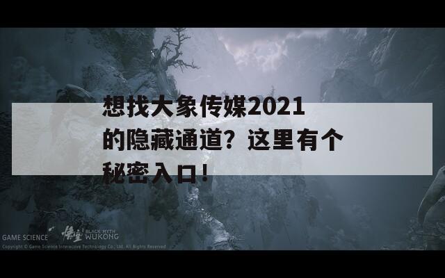 想找大象传媒2021的隐藏通道？这里有个秘密入口！