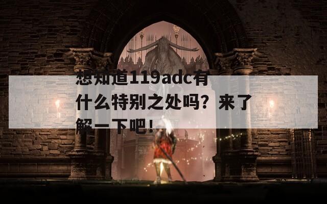 想知道119adc有什么特别之处吗？来了解一下吧！