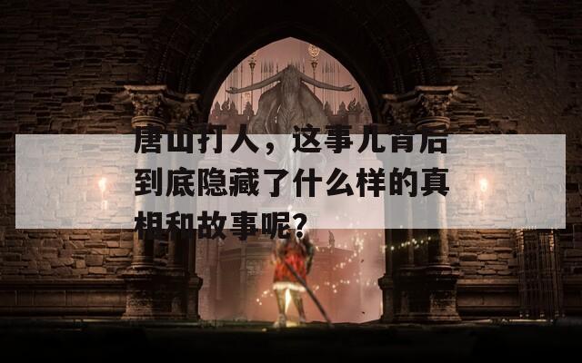 唐山打人，这事儿背后到底隐藏了什么样的真相和故事呢？