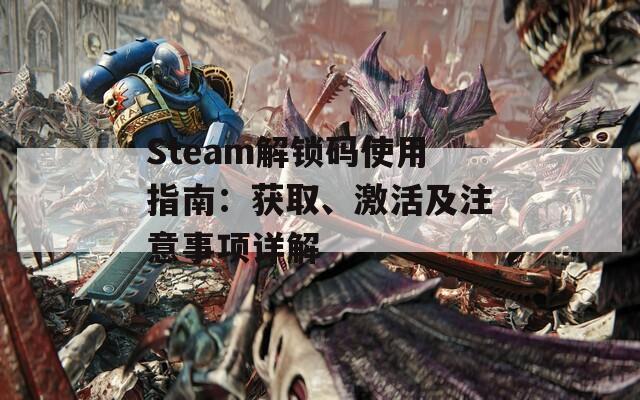 Steam解锁码使用指南：获取、激活及注意事项详解