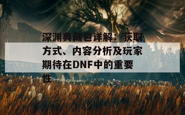 深渊典藏包详解：获取方式、内容分析及玩家期待在DNF中的重要性