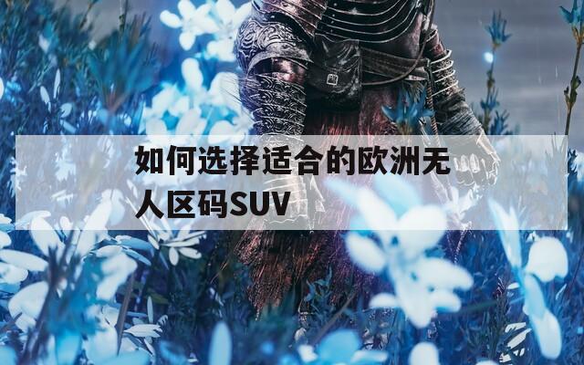 如何选择适合的欧洲无人区码SUV