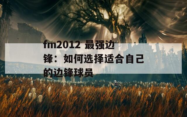 fm2012 最强边锋：如何选择适合自己的边锋球员