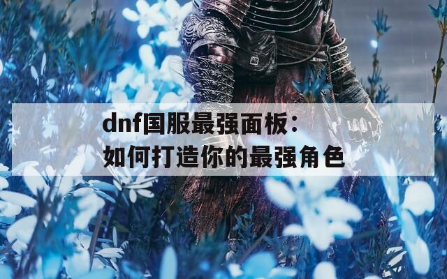 dnf国服最强面板：如何打造你的最强角色