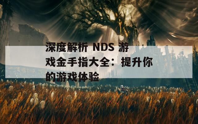 深度解析 NDS 游戏金手指大全：提升你的游戏体验