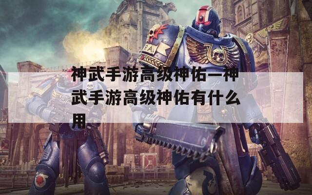 神武手游高级神佑—神武手游高级神佑有什么用