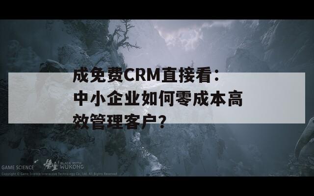 成免费CRM直接看：中小企业如何零成本高效管理客户？